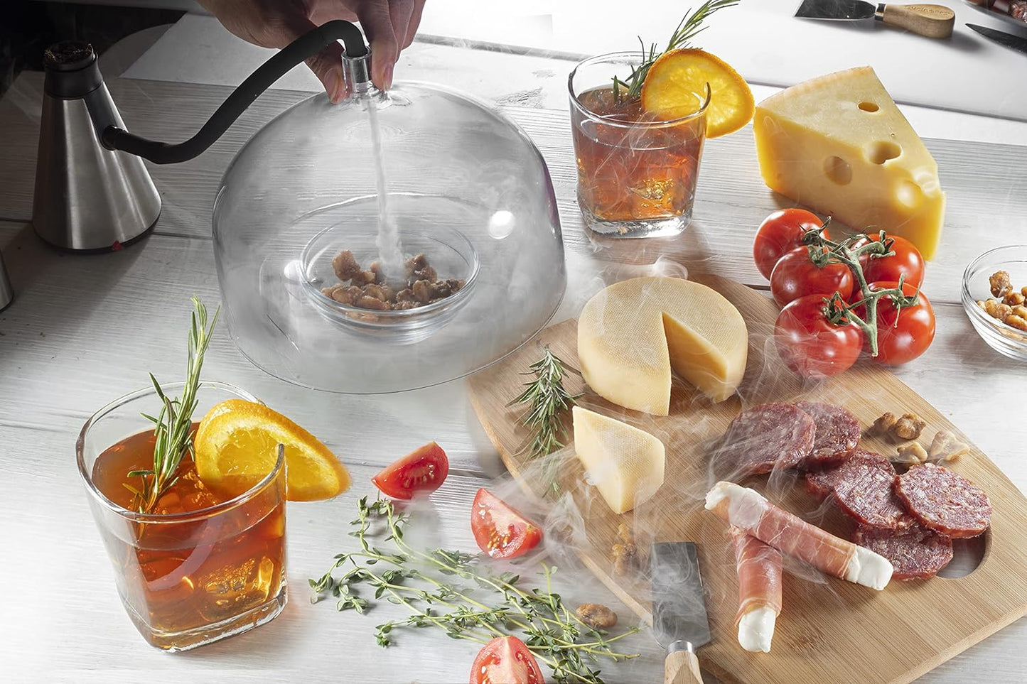 Smoking Gun W XL 7-1/4" Dome - Hot Cold Electric Portable Smoker Infuser Kit for Indoor Outdoor Use- Smoke Meat Cheese Cocktails Faster than Smoker Box, Large Dome W Greater Capacity, Fathers Day Gift