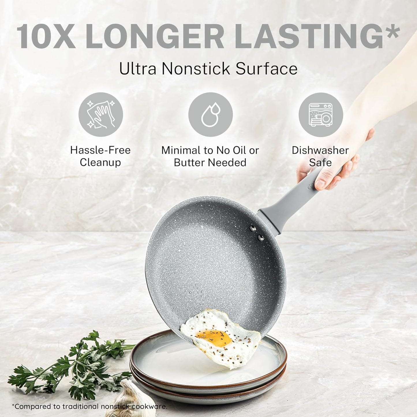 20 Pc Pots and Pans Set Non Stick Cookware Set, Kitchen Cookware Sets, Pot and Pan Set, Pot Set, Diamond Coated Nonstick Cookware Set with Lids, Healthy and Non Toxic, Dishwasher Safe…