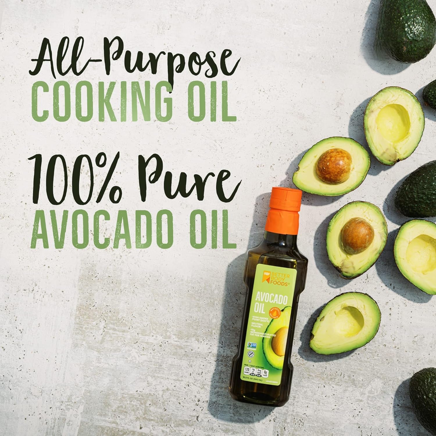Refined Non-Gmo Cooking Oil, Kosher, Keto and Paleo Diet Friendly, for High-Heat Cooking, 100% Pure Avocado Oil, 1 Liter, 33.8 Fl Oz