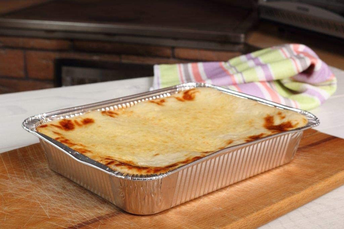 Aluminum Deep Foil Pans Full Size, Large Disposable Roasting & Baking Pan, 21"X13" (20 Pack) Extra Heavy Duty Chafing Trays for Hotels, Restaurants, Caterers, Steam Table, Buffets & Bakeware