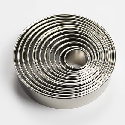 Stainless Steel round Cookie Cutter Set, 12 Circular Biscuit Cutters round Donut Ring Molds for Baking 1.2 Inch Height