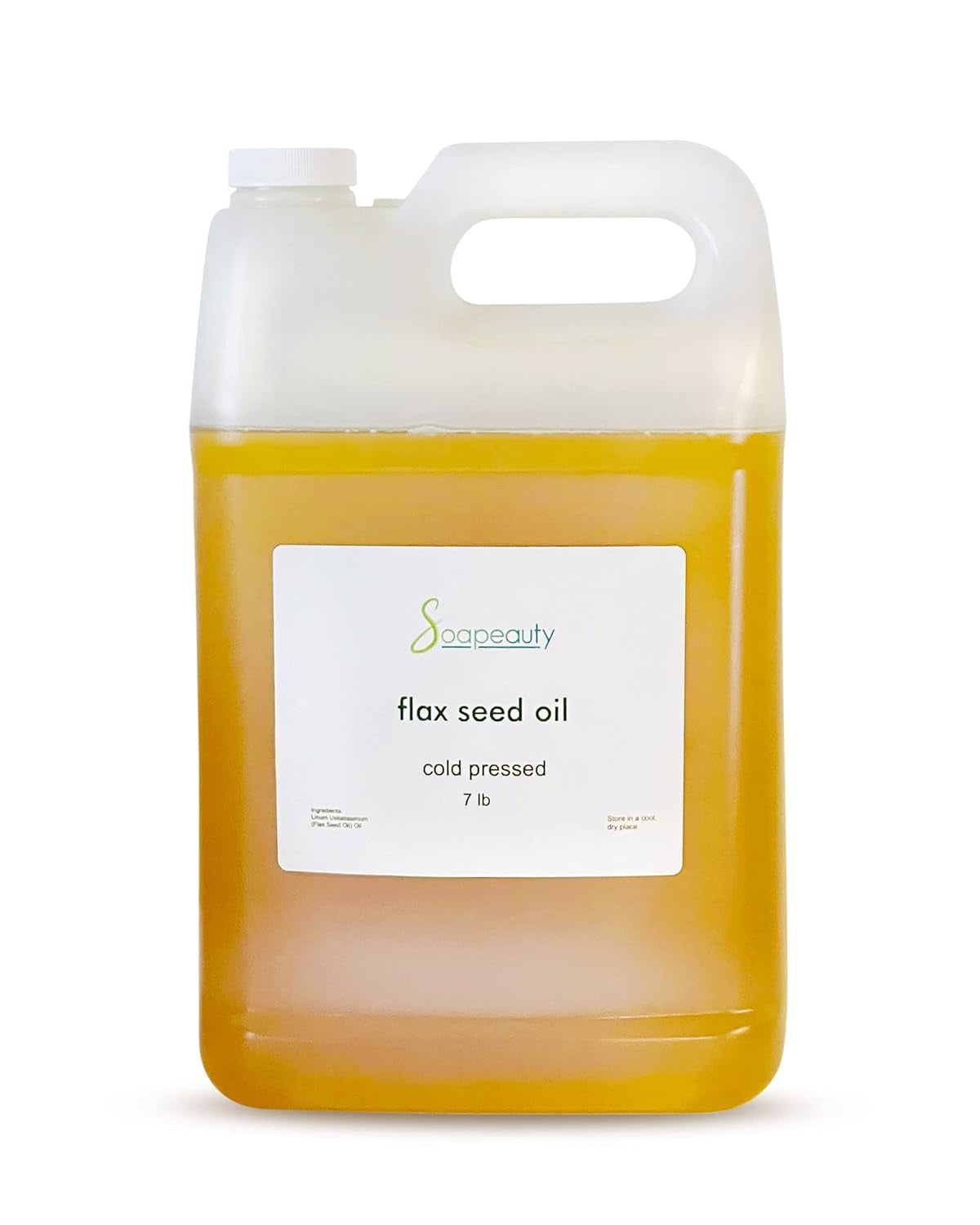 Flax Seed Oil Unrefined Cold Pressed 100% Pure and Natural | for Skin, Hair and DIY Recipes | Source of Omega-3 & ALA | 7 Pounds