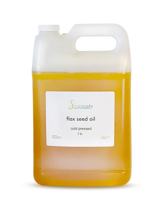 Flax Seed Oil Unrefined Cold Pressed 100% Pure and Natural | for Skin, Hair and DIY Recipes | Source of Omega-3 & ALA | 7 Pounds
