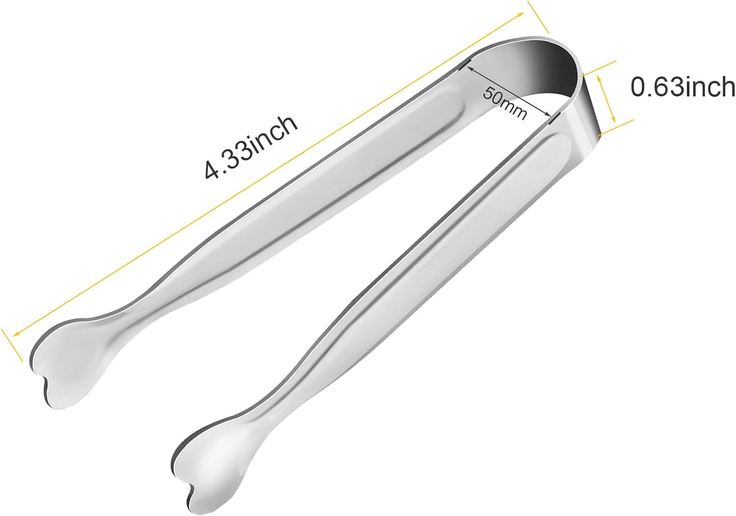 Mini Serving Tongs,  18-Packs Stainless Steel, 4.3Inch, Kitchen / Appetizers Tongs for Coffee Bar, Tea / Desserts Party, Sugar and Ice Bucket