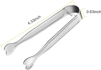 Mini Serving Tongs,  18-Packs Stainless Steel, 4.3Inch, Kitchen / Appetizers Tongs for Coffee Bar, Tea / Desserts Party, Sugar and Ice Bucket