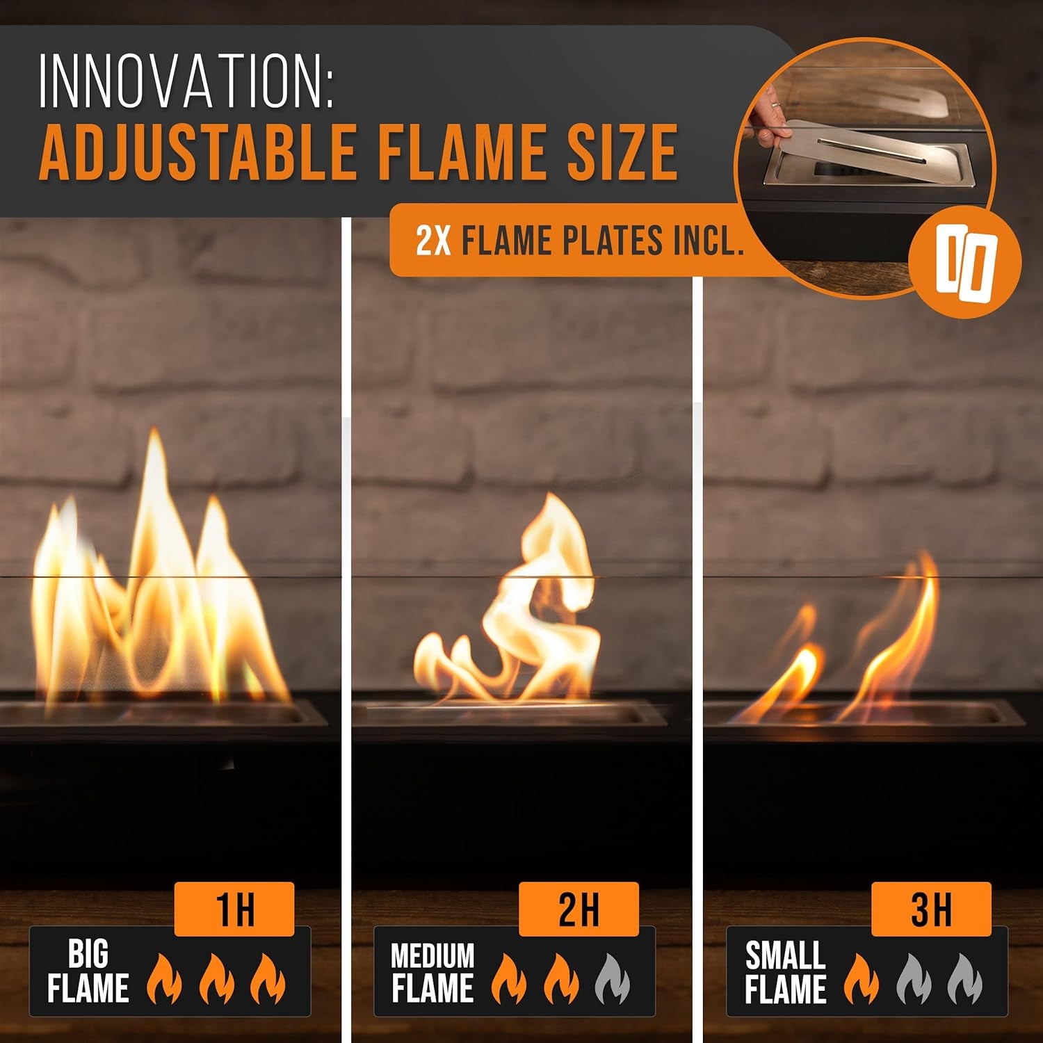 Tabletop Fire Pit [3H Burning Time] - Table Top Firepit Indoor & Outdoor - Smores Maker with 4 Roasting Sticks - Portable Fire Pit with Adjustable Flames - Ethanol Table Top Fire Pit Bowl