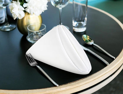 [24 Pack, White] Cloth Napkins 17X17 Inches, 100% Polyester Dinner Napkins with Hemmed Edges, Washable Napkins Ideal for Parties, Weddings and Dinners