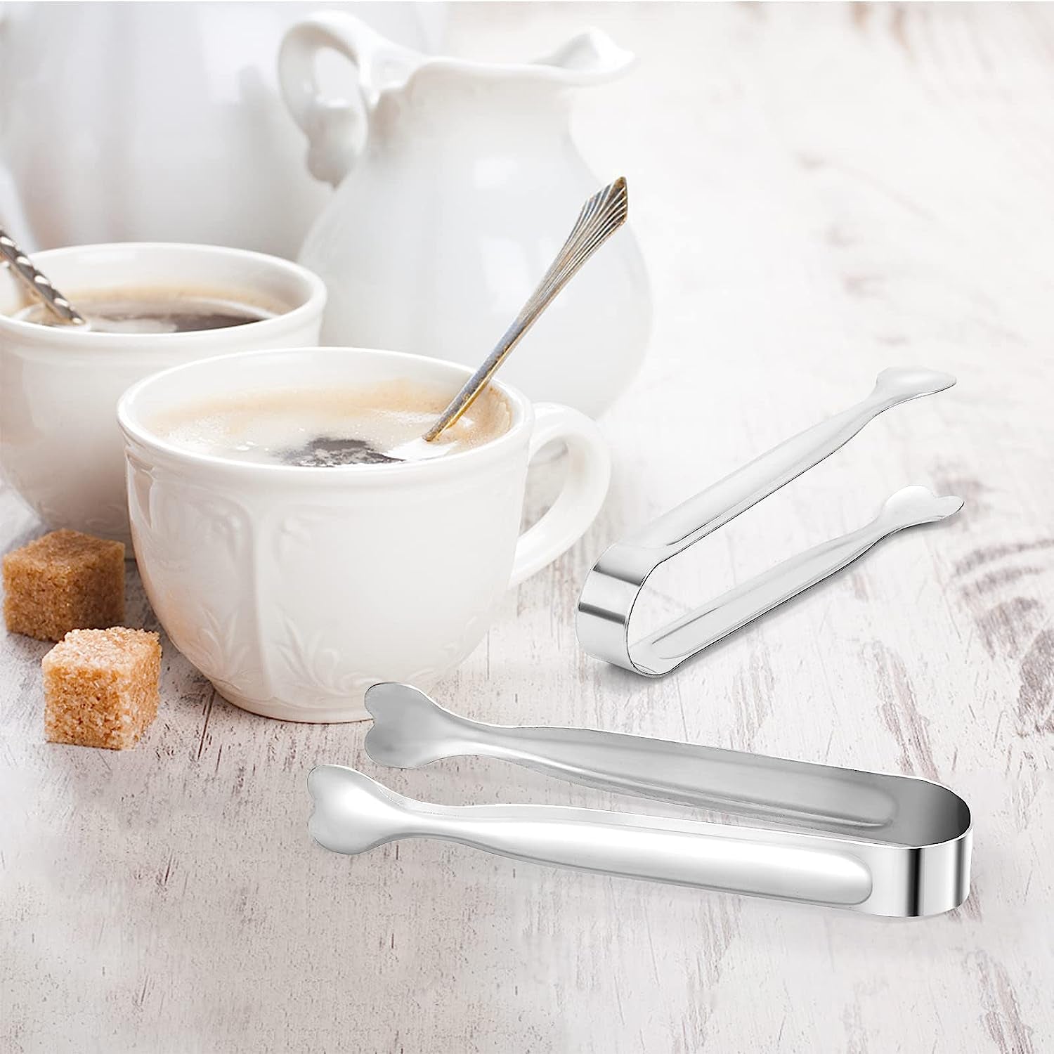 Mini Serving Tongs,  18-Packs Stainless Steel, 4.3Inch, Kitchen / Appetizers Tongs for Coffee Bar, Tea / Desserts Party, Sugar and Ice Bucket