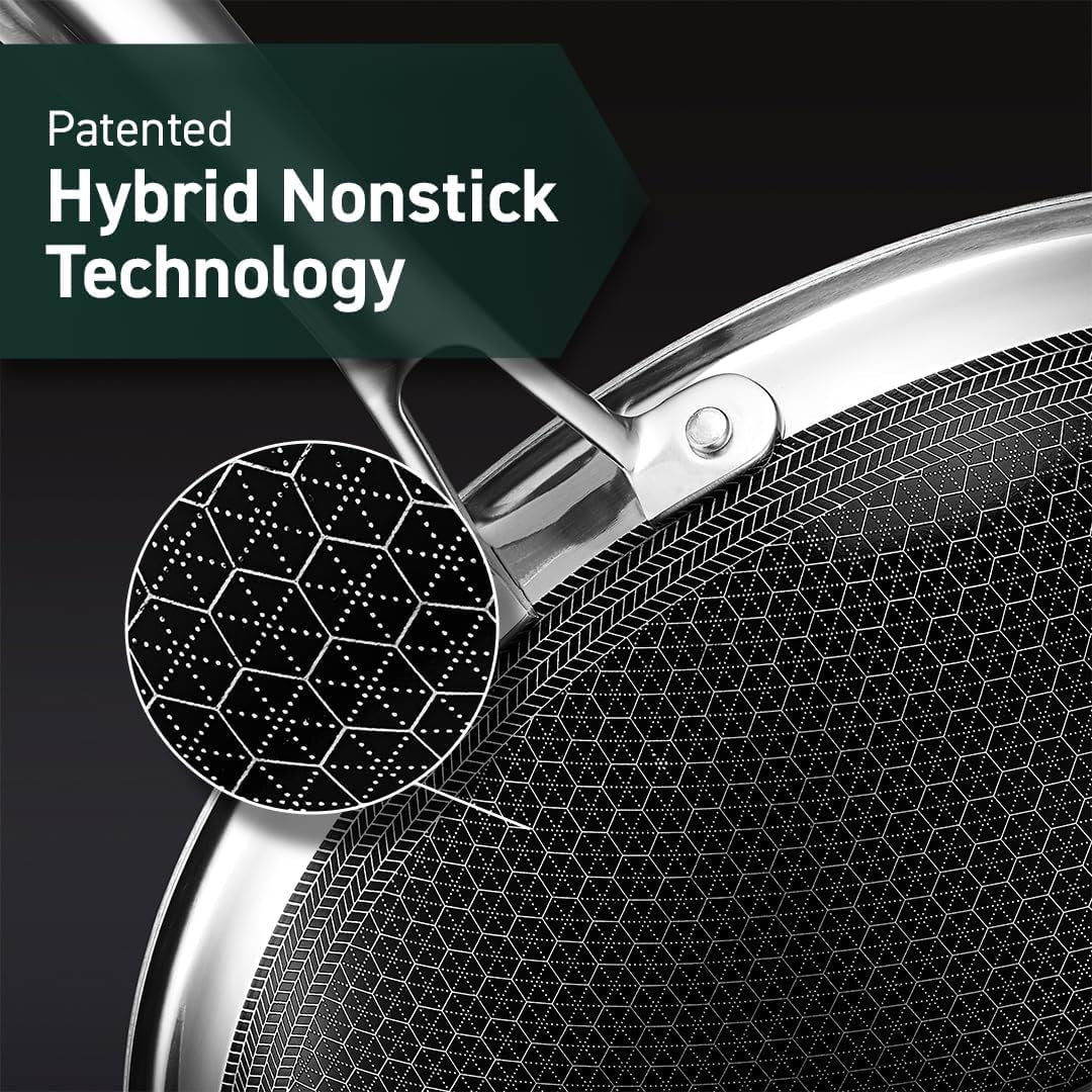 Hybrid Nonstick Wok, 12-Inch, Stay-Cool Handle, Dishwasher Safe, Induction Ready, Compatible with All Cooktops
