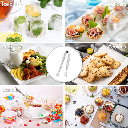 Mini Serving Tongs,  18-Packs Stainless Steel, 4.3Inch, Kitchen / Appetizers Tongs for Coffee Bar, Tea / Desserts Party, Sugar and Ice Bucket