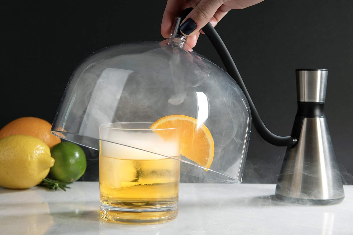 Smoking Gun W XL 7-1/4" Dome - Hot Cold Electric Portable Smoker Infuser Kit for Indoor Outdoor Use- Smoke Meat Cheese Cocktails Faster than Smoker Box, Large Dome W Greater Capacity, Fathers Day Gift