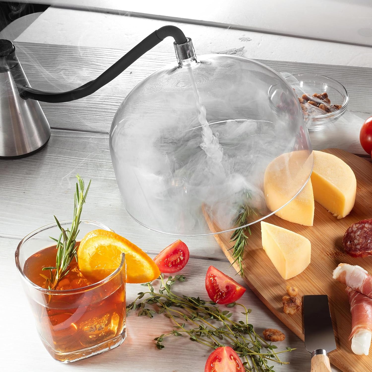 Smoking Gun W XL 7-1/4" Dome - Hot Cold Electric Portable Smoker Infuser Kit for Indoor Outdoor Use- Smoke Meat Cheese Cocktails Faster than Smoker Box, Large Dome W Greater Capacity, Fathers Day Gift