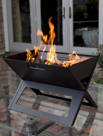 60508 Notebook BBQ Grill 3.5Mm Cooking Bars Instant Foldable & Easy Portability for Outdoor Barbecues Camping Traveling Picnics Garden Beach Party - Black