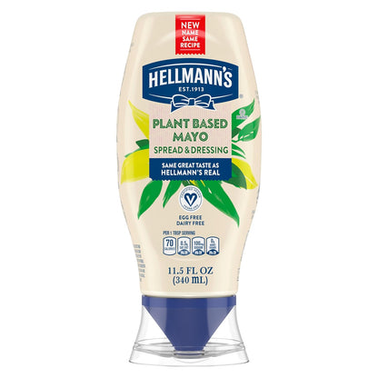 Vegan Dressing and Spread Vegan 1 Ct for a Rich, Creamy Plant-Based Alternative to Mayo Same Great Taste, Plant Based, Free from Eggs 11.5 Oz