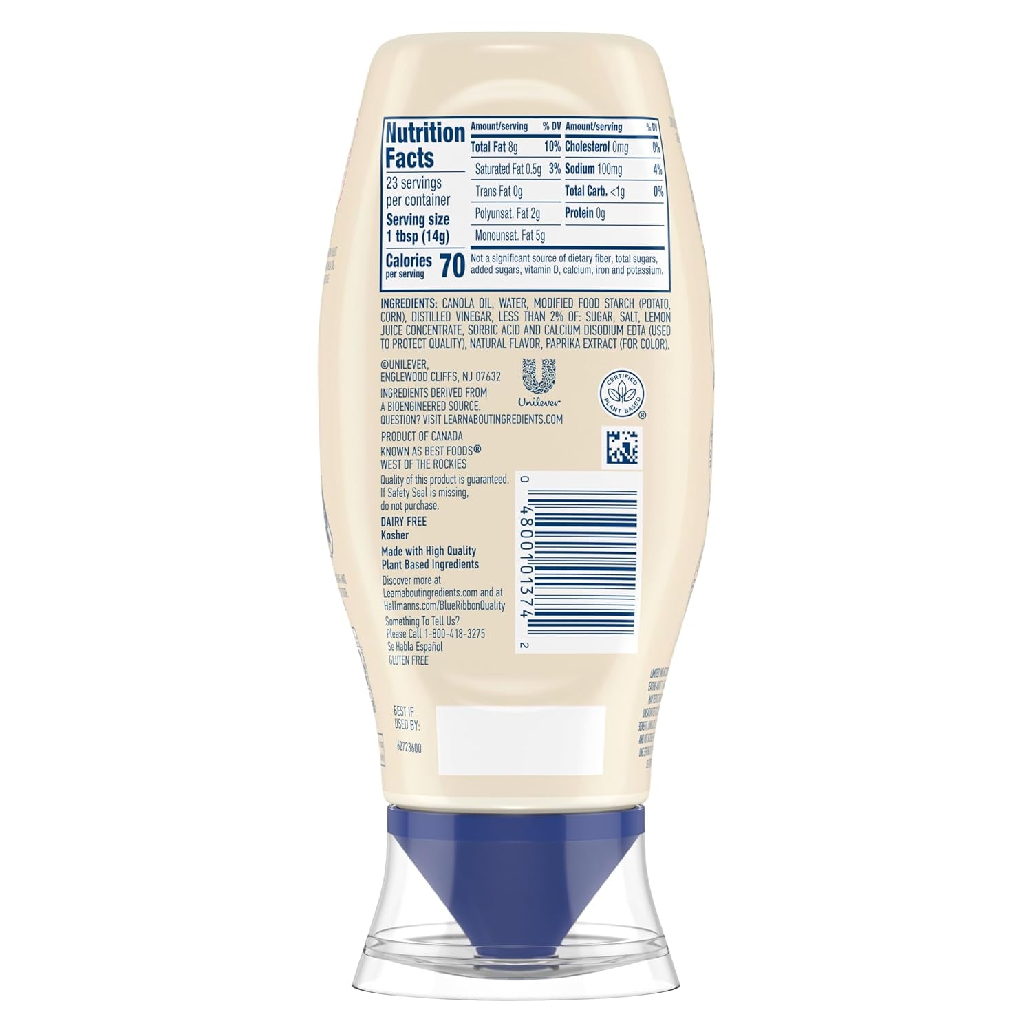 Vegan Dressing and Spread Vegan 1 Ct for a Rich, Creamy Plant-Based Alternative to Mayo Same Great Taste, Plant Based, Free from Eggs 11.5 Oz