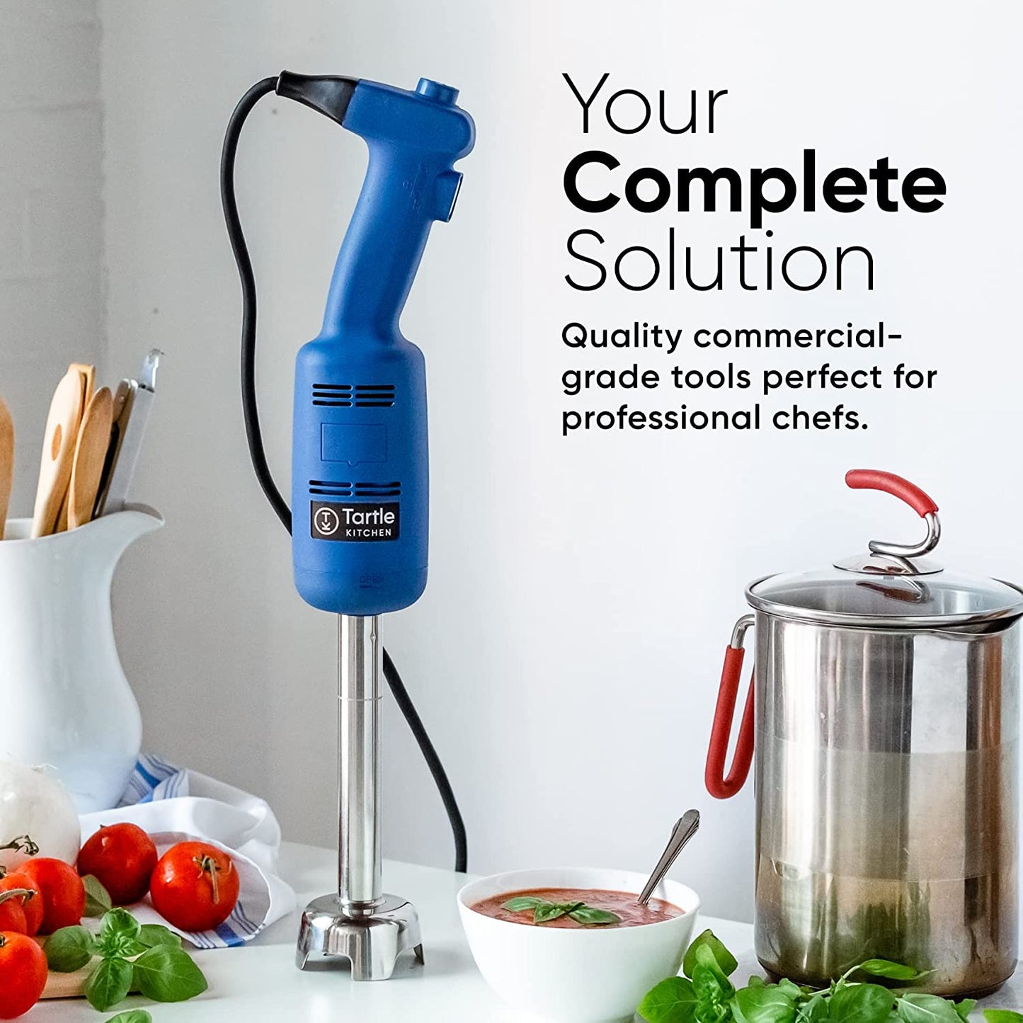 Commercial Immersion Blender, Restaurant Professional Use, 220W 4000-20000RPM, Stainless-Steel, 8 Inch Removable Shaft with Variable Speed