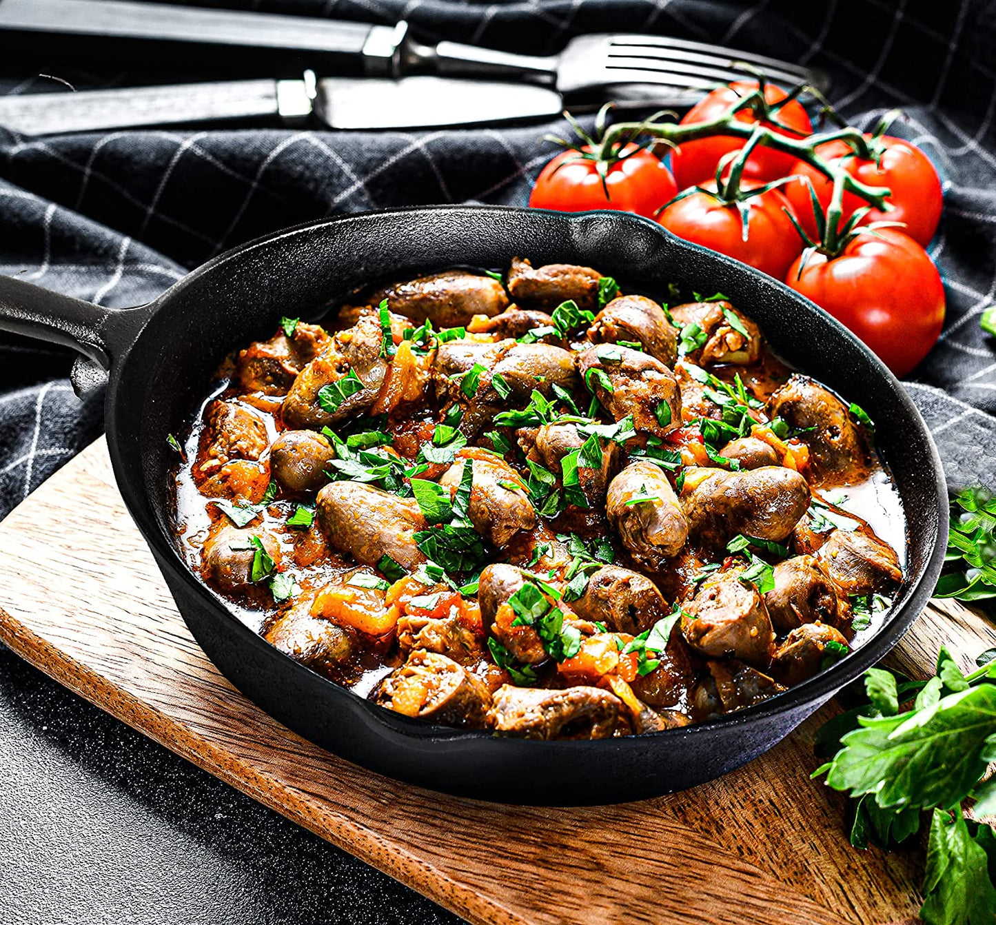 Pre Seasoned Cast Iron Skillet 3 Piece, Cast Iron Grill Pan, Frying Pans, Saute Fry Pan, Cast Iron Set (Black)
