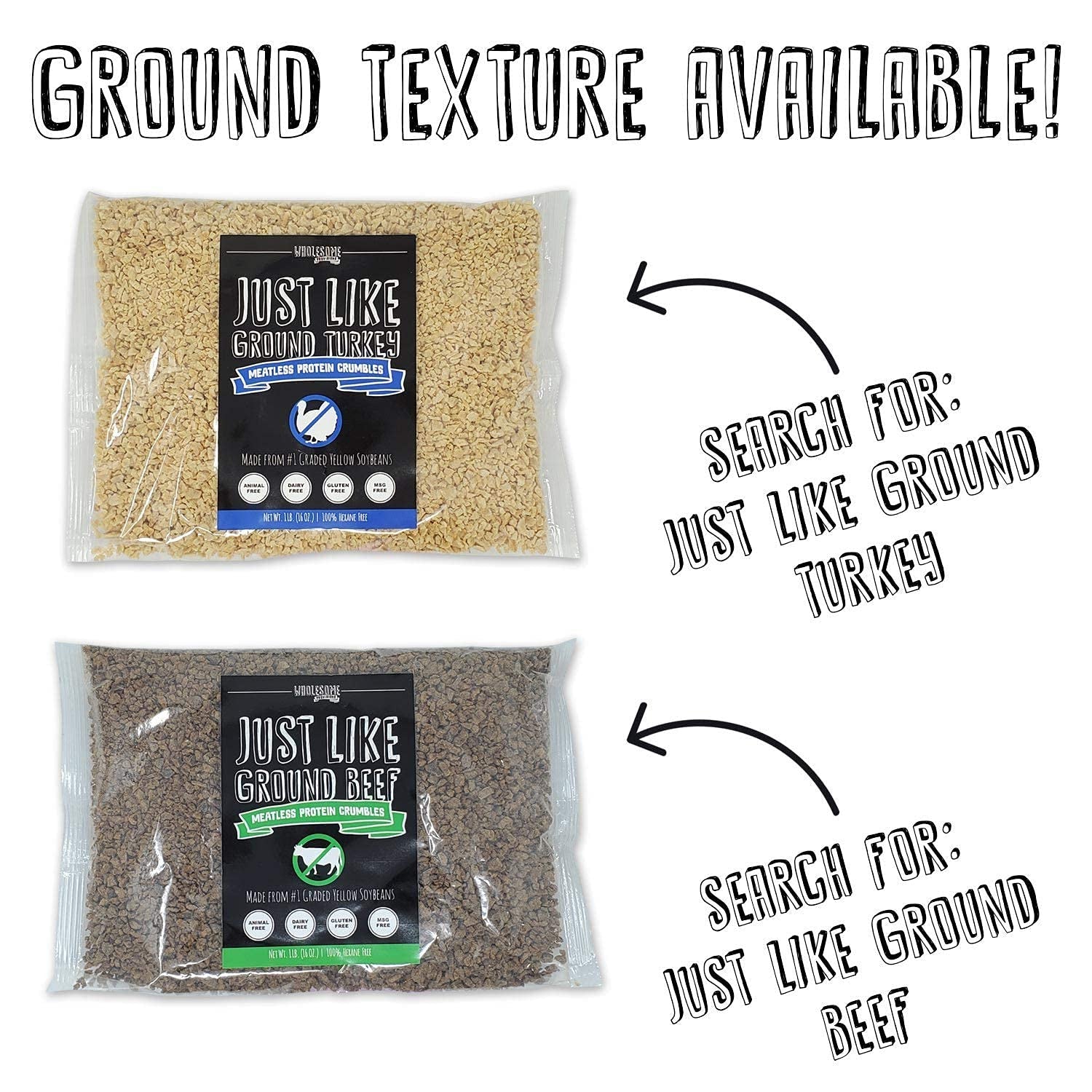 Textured Vegetable Protein, Vegan Meat Substitute, 100% Hexane Free, Made with #1 Graded Yellow Soybeans, Made in US, Gluten Free, Just like Beef, Unflavored (1 Package)