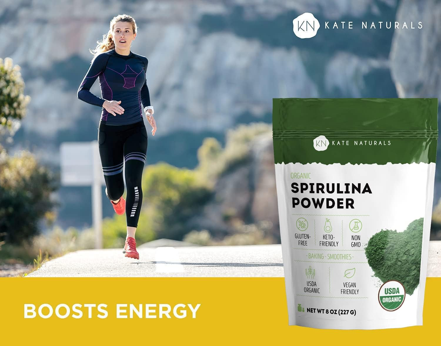 Organic Spirulina Powder (8 Oz) for Immune Support and Antioxidants. USDA Certified. Natural. Non-Gmo. Gluten-Free. Nutrient Dense Superfood Supplement