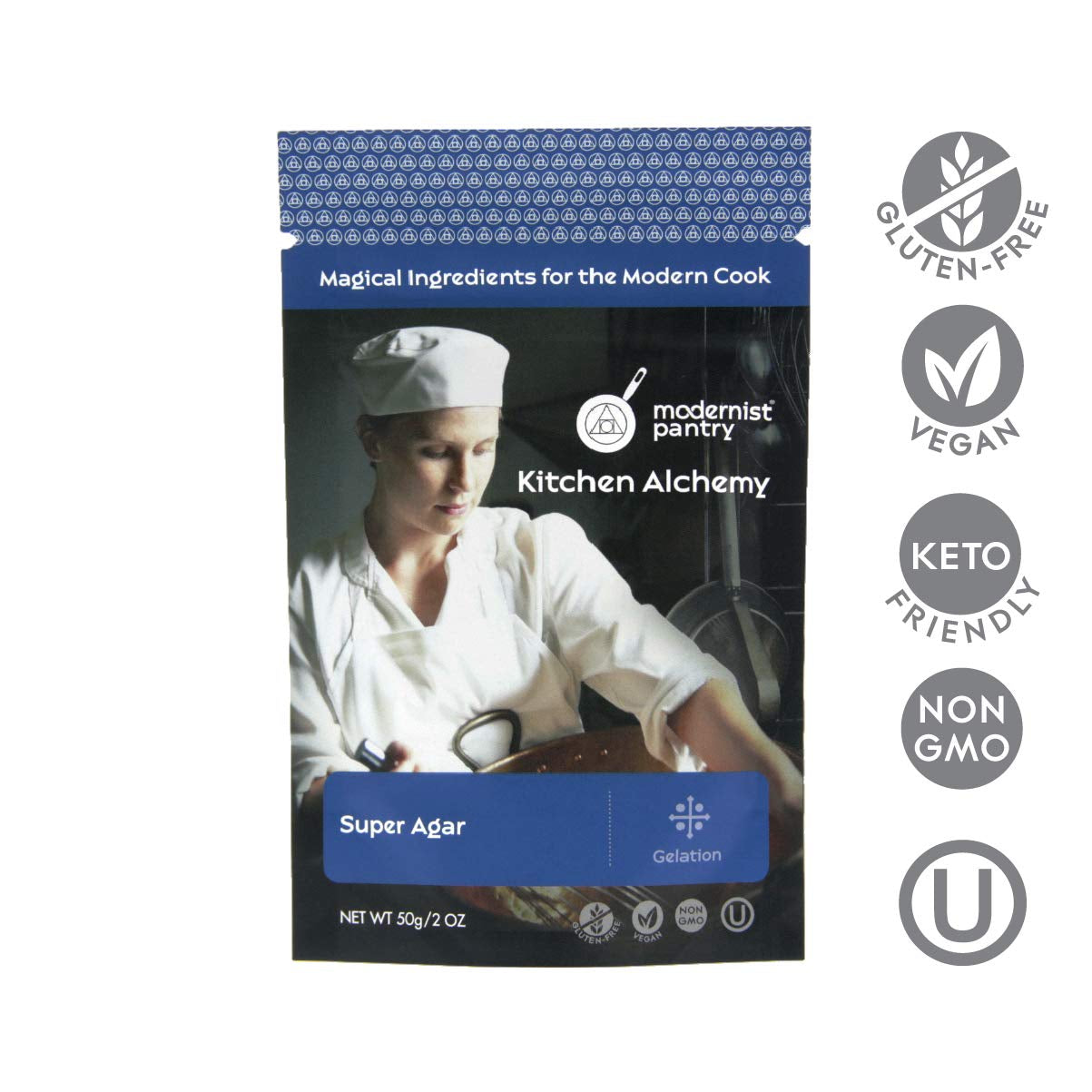 Pure Super Agar Powder - High Gel Strength Gracilaria Algae ⊘ Non-Gmo Vegan OU Kosher Certified 50G/2Oz