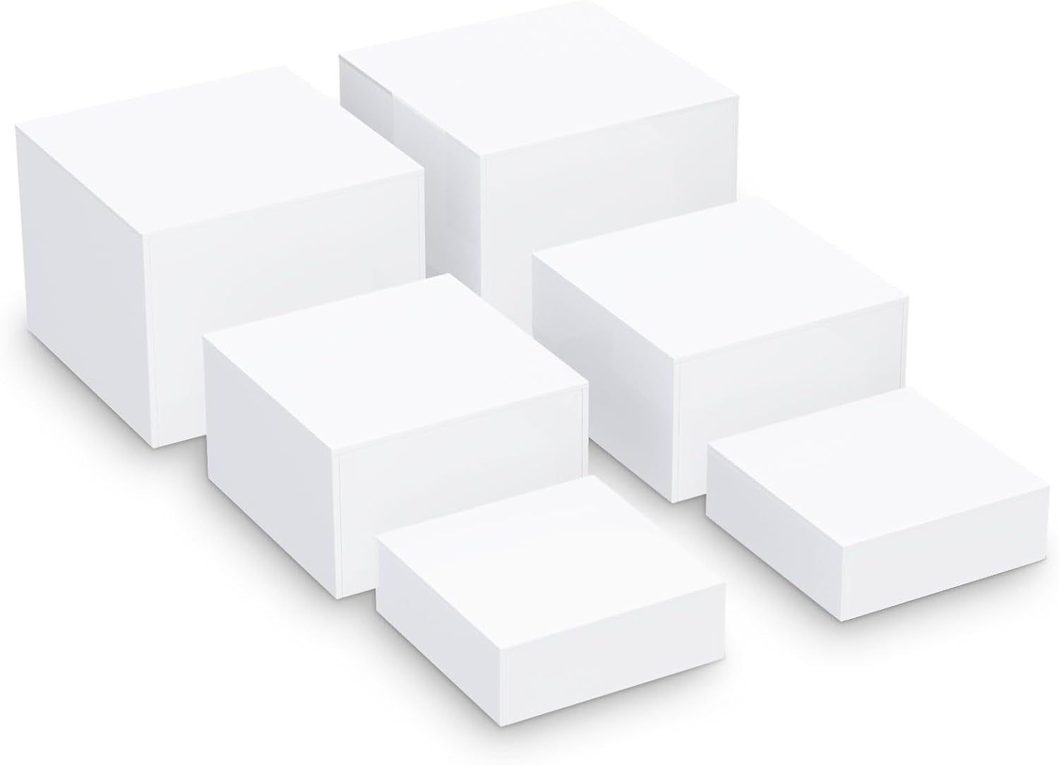Buffet Risers, Food Risers for Buffet Table, Display Stand Shelf for Catering Collectibles, Acrylic Cube Display Nesting Risers with Hollow Bottoms 6PCS 6''X7''X8''