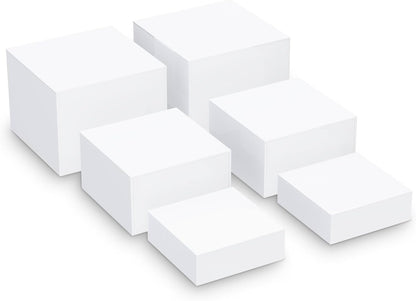 Buffet Risers, Food Risers for Buffet Table, Display Stand Shelf for Catering Collectibles, Acrylic Cube Display Nesting Risers with Hollow Bottoms 6PCS 6''X7''X8''