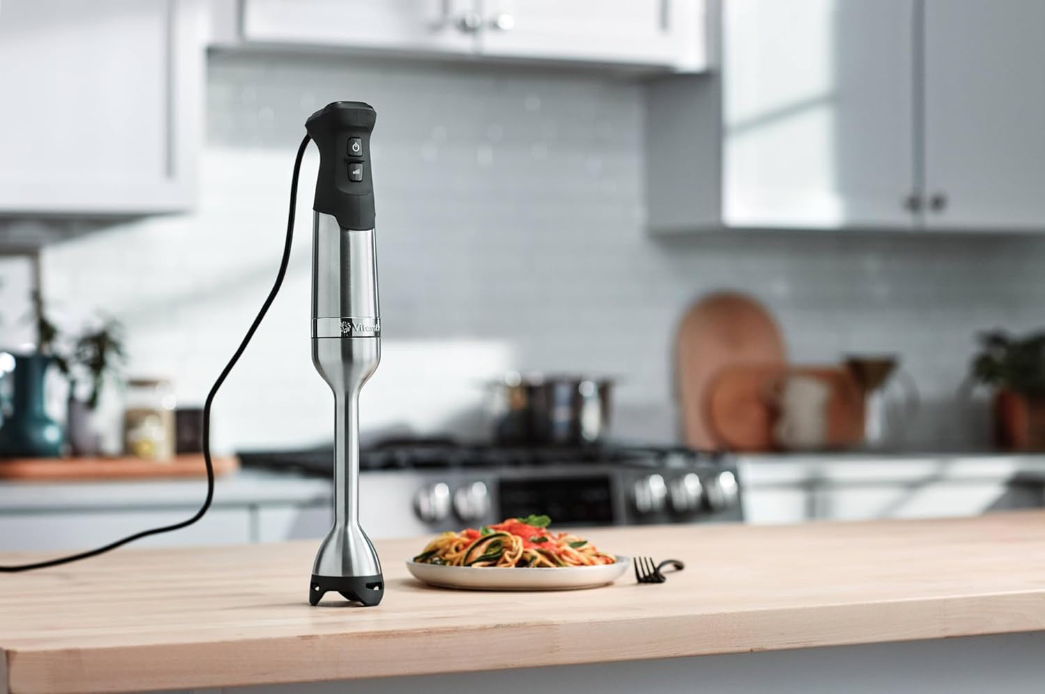 Immersion Blender, Stainless Steel, 18 Inches