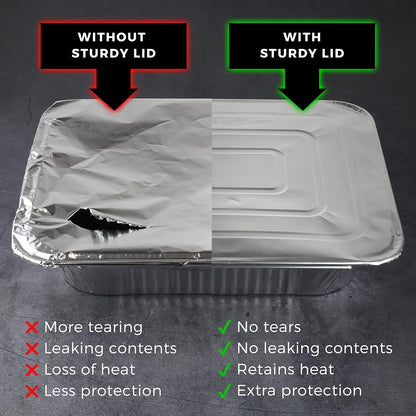 9" X 13 ” Aluminum Foil Pans with Lids (10 Pack) | Durable Disposable Half-Size Deep Steam Pan and Oven Buffet Trays | Food Containers for Catering, Baking, Roasting'