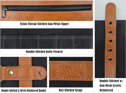 14-Pockets Knife Roll, Leather Knife Roll, Knife Roll Canvas, Knife Bag Holders, Knife Roll Bag, Chef Bag, Chef Knife Bag, Chef Knife Roll, Chef Knife Bag, Pocket Knife Roll