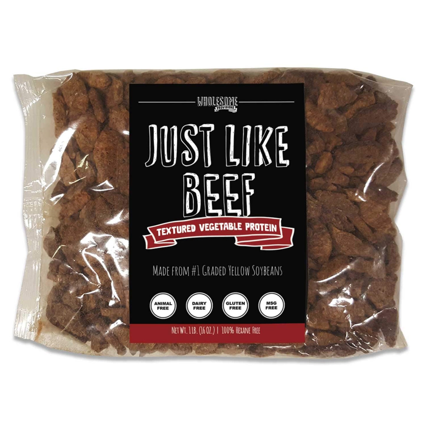 Textured Vegetable Protein, Vegan Meat Substitute, 100% Hexane Free, Made with #1 Graded Yellow Soybeans, Made in US, Gluten Free, Just like Beef, Unflavored (1 Package)