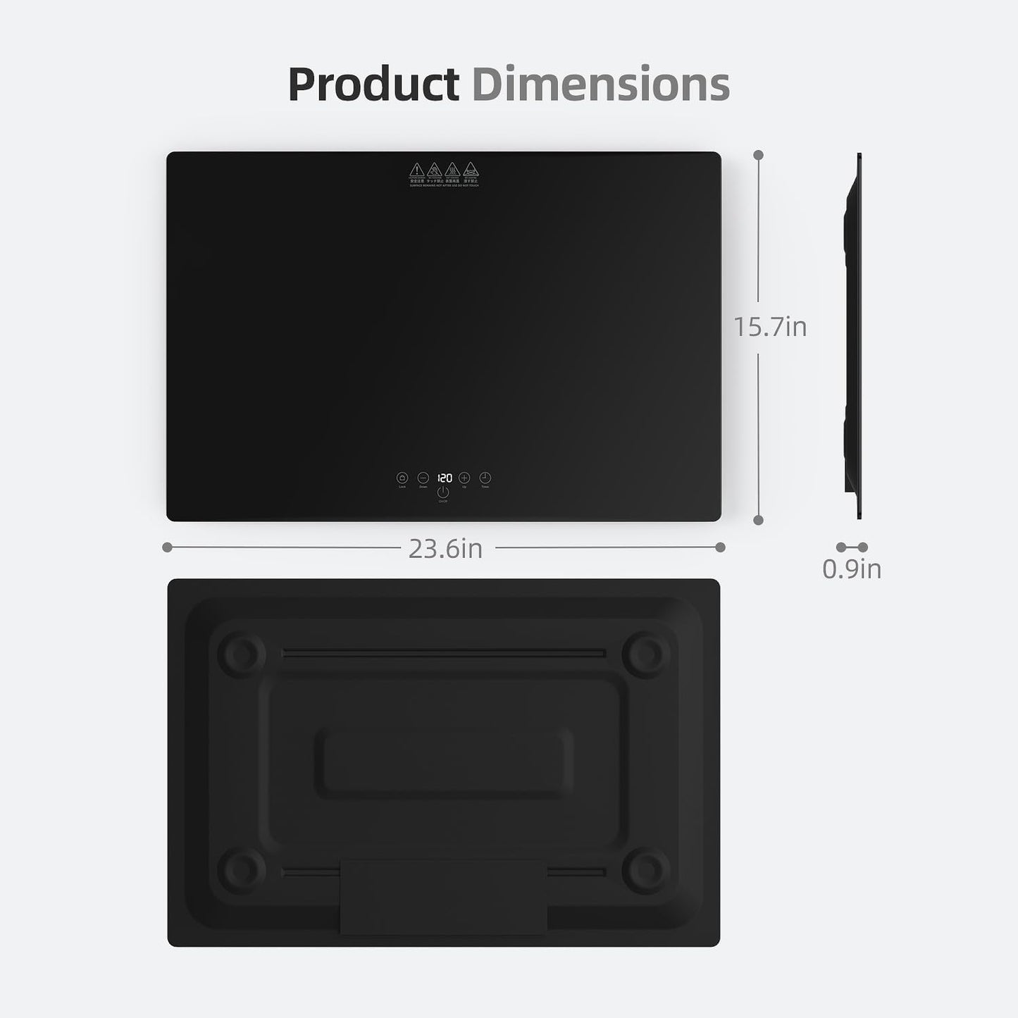 Electric Server Warming Tray,Food Warmer for Parties,9 Adjustable Temperature Control,6 Hours Timer,Ultra Slim Warming Tray,For Buffets,Restaurants,House Parties, Party (23.6" X 15.7")