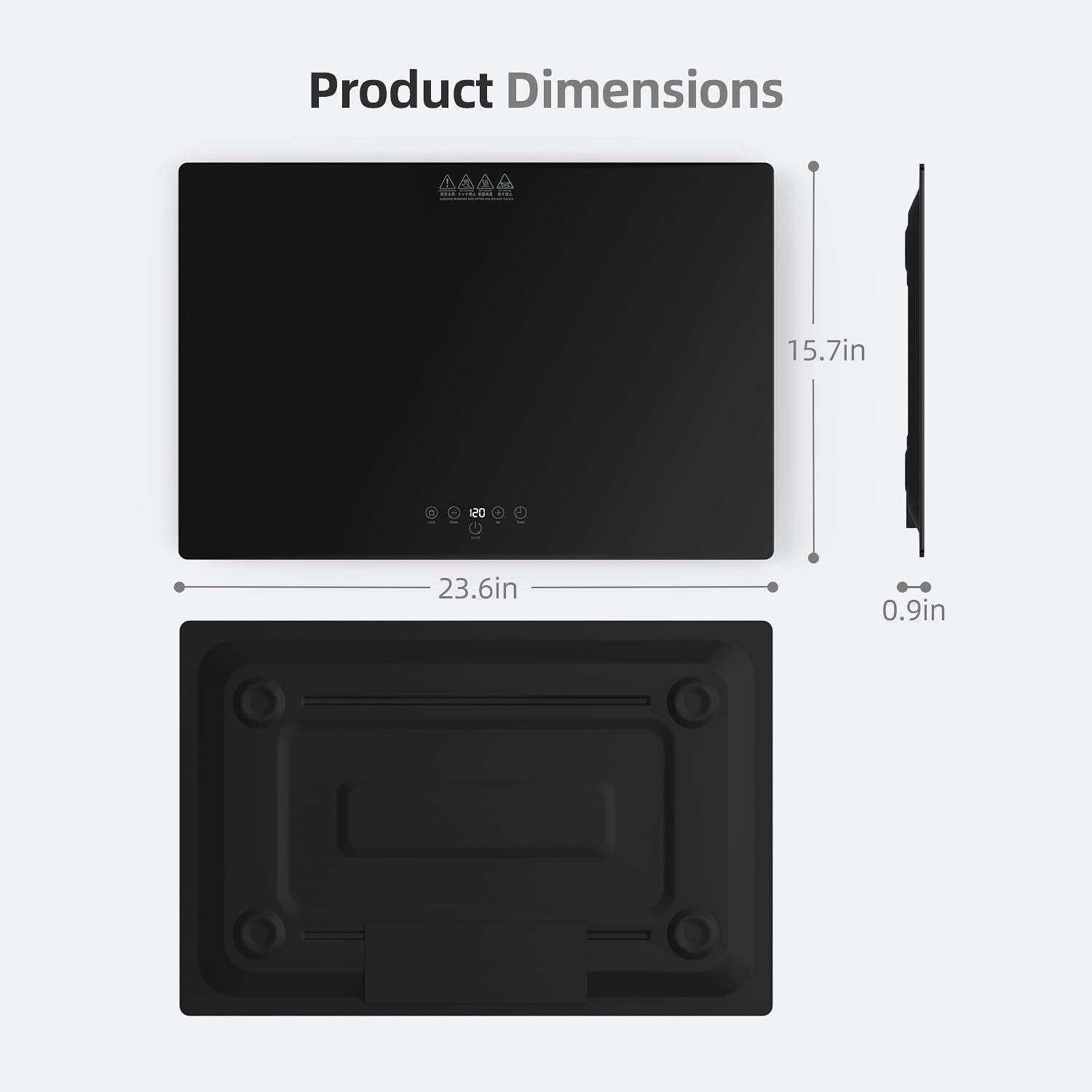 Electric Server Warming Tray,Food Warmer for Parties,9 Adjustable Temperature Control,6 Hours Timer,Ultra Slim Warming Tray,For Buffets,Restaurants,House Parties, Party (23.6" X 15.7")