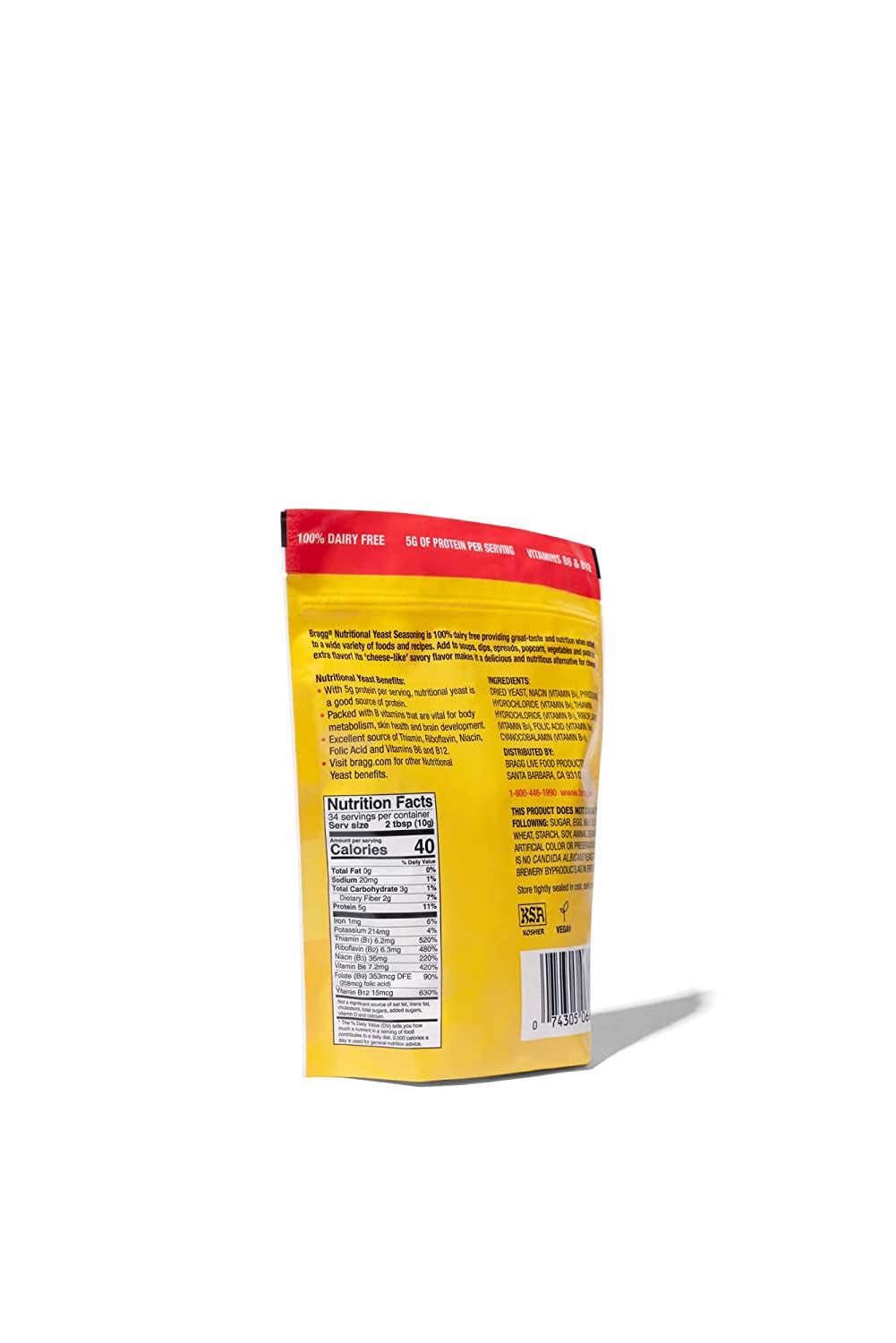 Premium Nutritional Yeast Seasoning - Vegan, Gluten Free – Good Source of Protein & Vitamins – Nutritious Savory Parmesan Cheese Substitute (Original, 12 Ounce (Pack of 1))