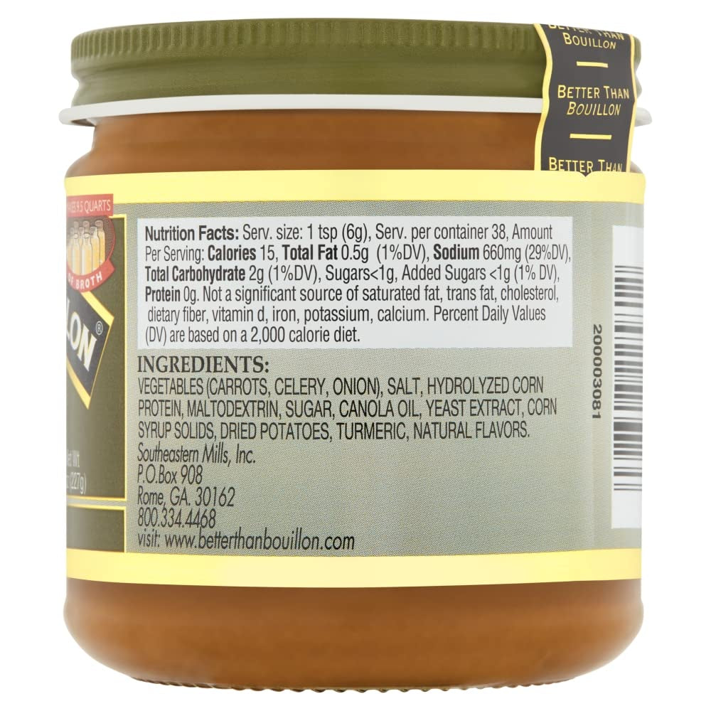 Vegetarian No Chicken Base, Made with Seasoned Vegetables, Certified Vegan, Makes 9.5 Quarts of Broth, 38 Servings, 8 OZ Jar (Pack of 1)