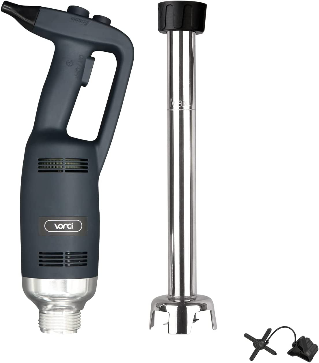 500W Commercial Immersion Blender, 15.7" SUS 304 Removable Shaft, Heavy Duty Power Hand Mixer with Variable Speed 6000-20000RPM, Professional Electric Stick Blender for Restaurant Kitchen Use.